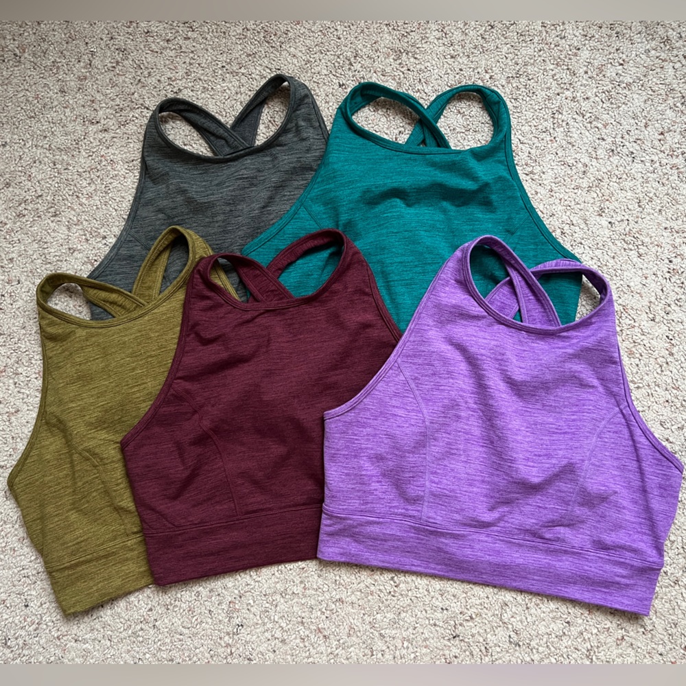 NEW JoyLab Cozy Spacedye Longline Cross-back Sports Bra Bundle of 5